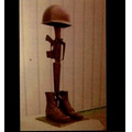 Classic Bronze Rifle & Boots Monument Sculpture